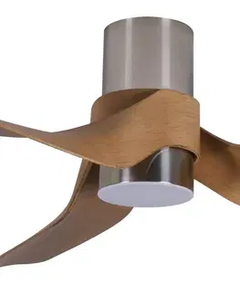 Stropní ventilátory se světlem Beacon Lighting Stropní ventilátor LED Nautica, broušený chrom