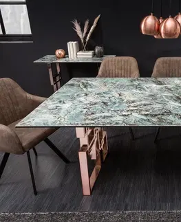Jídelní stoly LuxD Designový jídelní stůl Salus 200 cm tyrkysový - vzor mramor