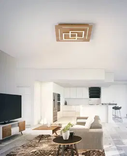 Inteligentní stropní svítidla Q-Smart-Home Paul Neuhaus Q-LINEA LED stropní světlo dřevo 40cm