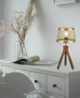 Stolní lampy JUST LIGHT. Dřevěná stolní lampa Frederik, trojnožka