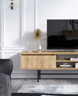 TV stolky Sofahouse Designový TV stolek Umika 180 cm vzor dub