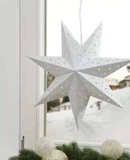 Vánoční světelná hvězda Markslöjd Hvězda Solvalla k zavěšení, 45 cm, stříbrná