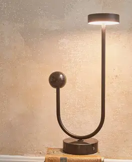Stolní lampy AYTM Stolní lampa AYTM Grasil LED, černá, mramor, výška 56 cm