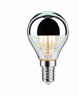 LED žárovky Paulmann LED Retro-kapka 4,8W E14 stříbrný vrchlík teplá bílá stmívatelné 286.67 P 28667
