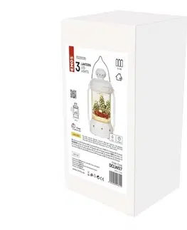 LED osvětlení na baterie EMOS LED vánoční lucerna, 19,5 cm, 3x AA, vnitřní, teplá bílá, časovač DCLW07