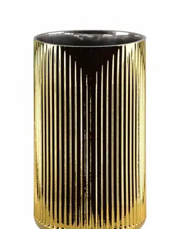 Dekorativní vázy Mondex Skleněná váza Serenite 22,5 cm černá/zlatá
