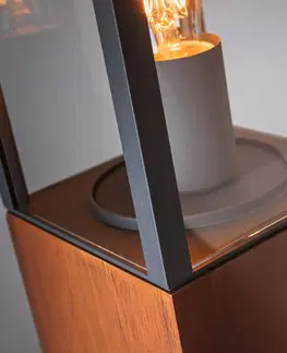 Sloupková světla Paulmann Dřevěné soklové svítidlo Paulmann Timba, výška 40 cm