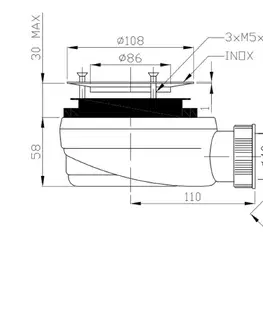Sifony k pračkám HOPA Sifon vaničkový, 90 mm, nerezová příruba OLBAEWMN942