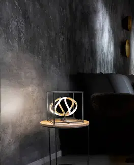 Stolní lampy FISCHER & HONSEL LED stolní lampa Gesa v černé a zlaté barvě