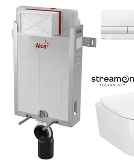 WC sedátka ALCADRAIN Renovmodul předstěnový instalační systém s bílým tlačítkem M1710 + WC CERSANIT INVERTO + SEDÁTKO DURAPLAST SOFT-CLOSE AM115/1000 M1710 IN1