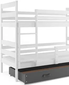 Postele BMS Dětská patrová postel ERYK | bílá Barva: Bílá / bílá, Rozměr: 160 x 80 cm