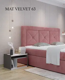 Postele Čalouněná postel IDRIS Boxsprings 160 x 200 cm Mat Velvet 63