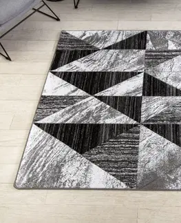 Koberce a koberečky Dywany Lusczow Kusový koberec ALTER Nano trojúhelníky šedý, velikost 80x150