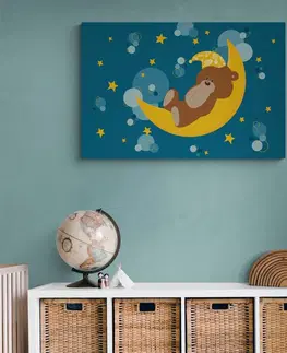 Dětské obrazy Obraz medvídek na měsíčku