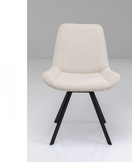 Jídelní židle KARE Design Bílá čalouněná jídelní židle Baron - otočná