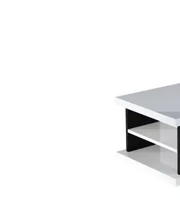 Konferenční stolky ArtAdrk Konferenční stolek LUKE | bílá/černý lesk