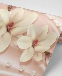 Samolepící tapety Samolepící tapeta luxusní magnolie s perlami