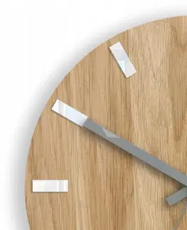 Hodiny ModernClock Nástěnné hodiny Simple Oak hnědo-bílé
