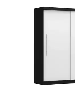 Šatní skříně Idzczak Meble Šatní skříň RICO II 204 cm bílá, varianta bez osvětlení