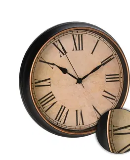 Hodiny DekorStyle Nástěnné hodiny Vintage 35 cm hnědé