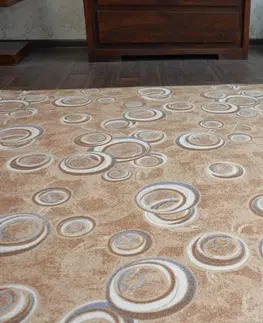 Koberce a koberečky Dywany Lusczow Kusový koberec DROPS Bubbles béžový, velikost 100x250