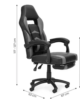 Kancelářské židle MODERNHOME Herní židle Bioural černo-šedá