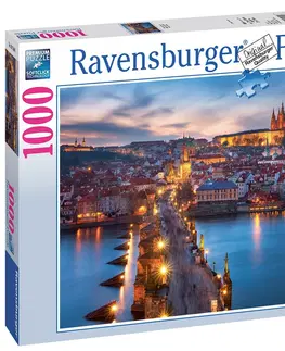 Hračky puzzle RAVENSBURGER - Praha V Noci 1000 Dílků