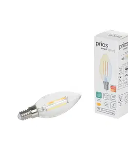 SmartHome LED ostatní žárovky PRIOS Prios LED svíčka E14 4,2W WLAN CCT čirá sada 3ks