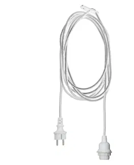 Závěsná světla s konektorem STAR TRADING Patice E27 s kabelem Ute, 2,5 m, bílá