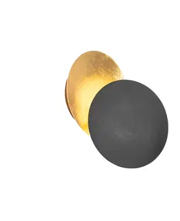 Nastenna svitidla Chytré nástěnné svítidlo černé se zlatem včetně WiFi G9 - Sunrise