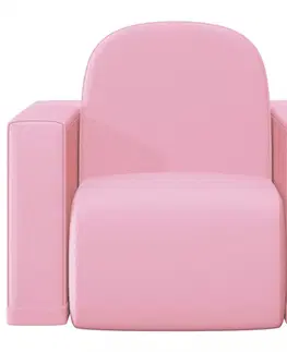 Dětské stoly a židle Multifunkční dětské křeslo umělá kůže Dekorhome Krémová