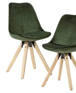 Židle do jídelny Sada Jídelních Židlí Zelená