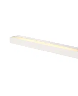 LED nástěnná svítidla SLV BIG WHITE SEDO 14, nástěnné svítidlo, LED, 3000K, hranaté, bílé, satinované sklo, D/Š/V 59,5/8,5/4 cm, 17 W 151781