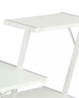 Pracovní stoly Psací stůl s policemi dřevotříska / ocel Dekorhome Černá / hnědá
