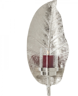 Svícny na čajové svíčky KARE Design Svícen Leaf - stříbrný