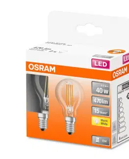 LED žárovky OSRAM OSRAM Classic P LED žárovka E14 4W 2 700K čirá 2ks