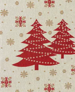 Ubrusy BO-MA Trading Vánoční ubrus gobelín Stromky, 100 x 100 cm