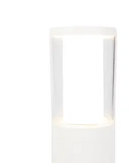 Venkovni stojaci lampy Moderní venkovní tyč bílá 40 cm IP55 včetně GU10 3-stupňové ztlumení do tepla - Carlo