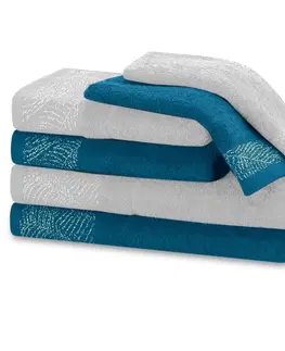Ručníky AmeliaHome Sada 6 ks ručníků BELLIS klasický styl modrá