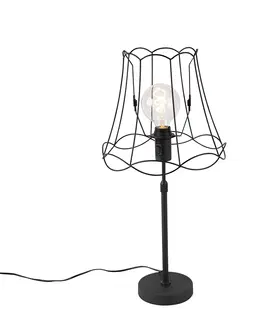Stolni lampy Stolní lampa černá s rámem Granny Frame nastavitelná 30 cm - Parte