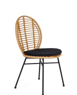 Zahradní židle a křesla HALMAR Zahradní židle K472 hnědo-černá