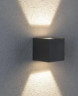 Venkovní nástěnná svítidla Paulmann Venkovní nástěnné svítidlo Paulmann Cybo LED, 2 700 K, 8 x 8 cm, šedé