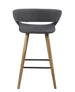 Barové židle Dkton Designová pultová židle Natania tmavě šedá