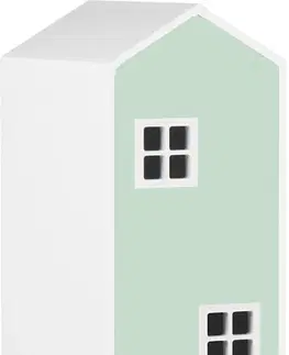 Dětský nábytek Konsimo Skříň ve tvaru domečku MIRUM zelená/bílá