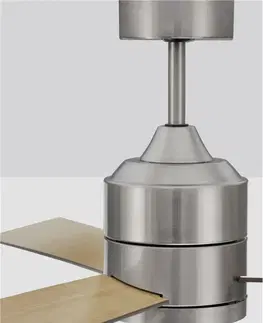 Ventilátory NOVA LUCE stropní ventilátor AXEL nerez hliník a listy z teakového dřeva a ořechu 9952345