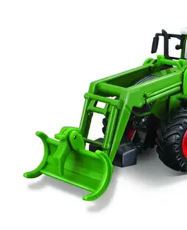 Hračky BBURAGO - 10 cm Farm Tractor with front loader - Fendt 1050 Vario + logging Grab