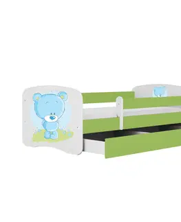 Dětské postýlky Kocot kids Dětská postel Babydreams medvídek zelená, varianta 80x160, se šuplíky, s matrací