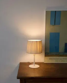 Designové stolní lampy FARO SAMBA bílá/skládaná béžová mini stolní lampa