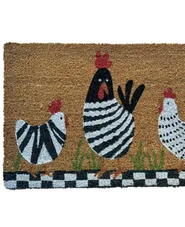 Koberce a koberečky HOME ELEMENTS Kokosová rohožka Slepičky, 40 x 60 cm