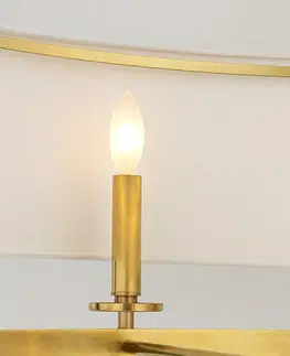 Klasická závěsná svítidla HUDSON VALLEY závěsné svítidlo DURHAM ocel/textil staromosaz/bílá E14 6x40W 6530-AGB-CE